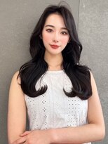 Moalana 名古屋 栄/髪質改善/縮毛矯正/レイヤー【モアラナ】 ダークパープル/くびれミディ/顔周りレイヤー/くびれレイヤー