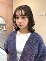 メルト 西梅田店(melt)&nbsp;顔周りウェーブのアンニュイボブ