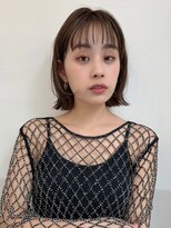 ハニー 町田(HONEY) フェイスレイヤー　外はねボブ　オリーブベージュ