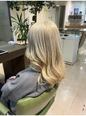 ホワイトベージュカラーダブルカラーインナーカラーケアブリーチ