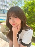 ブリーチ無しグレージュ×顔まわりレイヤーカット髪質改善/新宿