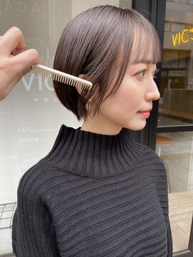 【VICS川口】ショートボブ_　ゆるふわ大人ショート_暗髪ショート