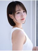 ミニボブシンプルストレート薄めバングフェイスレイヤー大人女子