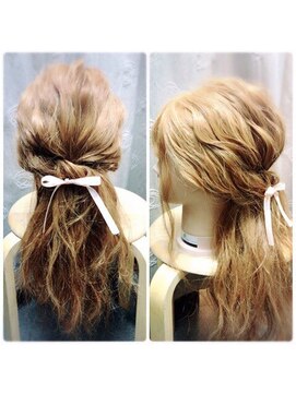 キッカ(CHICCA) 【ＣＨＩＣＣＡ】結ぶだけ♪時短ハーフアップ