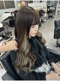 【ベージュエクステ/アンブレラカラーこなれミディ】SAKI