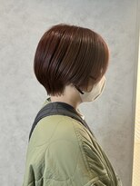 ラック(LUCK)&nbsp;チェリーレッドショート/船橋/くすみベージュ/細めハイライト