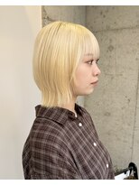 キャンバスアニュー 川崎(canvas anew.)&nbsp;ブロンドカラー ハイトーン ケアブリーチ ウルフカット／川崎