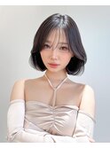 ミニウルフレイヤーカット顔周りカット前髪カット韓国ボブ/原宿