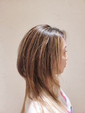 松本平太郎美容室 国立店 20代30代40代50代60代×ロングウルフ×ハイライト