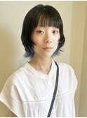 インナーブルー　ウルフボブ