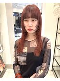 【表参道sheta中澤】フルバングハッシュカットレッドブラウン