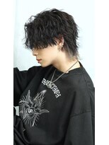 リップス 川崎(LIPPS) ブリーチカラー センターパートウルフ