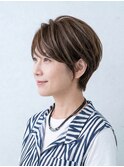 30代40代◎白髪ぼかしハイライト×小顔ショート