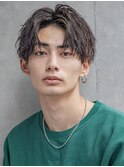 メンズ刈り上げマッシュツイストスパイラルシャドウパーマ