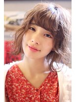 【H原宿/小島遥香】ライトグレージュ/フェザーフリンジボブ