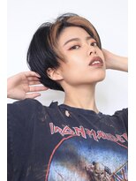 ヘアーサロン ビー(hair salon b.)&nbsp;バングカラー フェイスフレーミング ブリーチ ハンサムショート