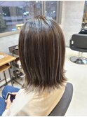 外ハネボブアッシュブラウンハイライト☆ぷつっとカット