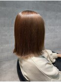 うる艶*縮毛矯正×切りっぱなしボブ×サンドベージュ