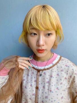 ブラン(Le BLANC) 【下地　由美】ハイトーンボブウルフ