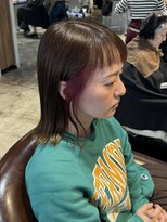 アンユヘアー 与野駅前店(unu.hair) ぱっつんバング/アシンメトリーバング/インナーカラー