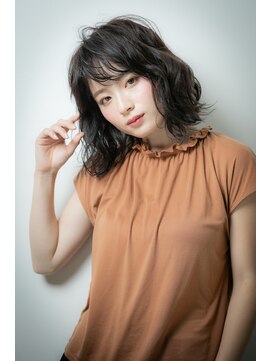 カバーヘア ブリス 戸田公園西口店(COVER HAIR bliss) アッシュブラックルーズカールウェットヘアv戸田公園30代40代