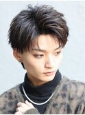 ソフトツイストショートセンターパートウルフ