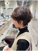 大人ショートボブ丸みショートカットマッシュショート前髪あり