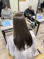 アジールヘア 所沢プロペ通り店(agir hair)&nbsp;ブリーチなしダブルカラーオリーブベージュ美髪ワイドバング所沢