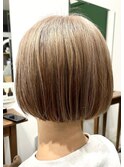 ハイトーン丸◎ ハイトーンベージュボブ