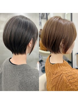 ロンドプロフィール 浦和(Lond profil) 大人可愛い20代30代40代黒髪前下がりショートボブ丸みショート◎