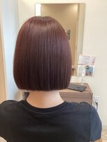 フランヘア 新宮店(Flan hair)&nbsp;ぱつんとワインレッドぼぶ