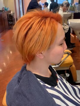 スカイ 亀戸店 (sky) ツーブロック　パートスタイル　オレンジカラー