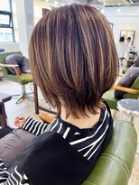 アリスバイアフロート 自由が丘(ALICe by AFLOAT) 白髪ぼかし脱白髪染め細めハイライトミディアムレイヤーカット