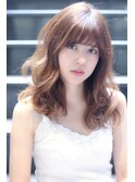 【表参道】厚めバングにランダムウェーブのセミロング♪藤沢