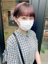 ヘアー アイス ルーチェ(HAIR ICI LUCE) デザインカラー カチューシャカラー ピンクカラー 担当城倉