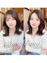 アフロートリノ(AFLOAT Leino)&nbsp;2wayバング 韓国前髪 シースルー ミディアム くびれヘア　顔周り