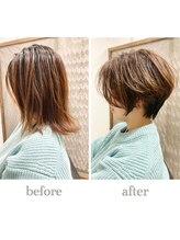 レリーキルト 岡本(Rely Quilt) お客様before&after12髪質改善/ショート/ボブ【岡本/芦屋】