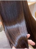 大人かわいい前髪セシルカットココアブラウンフリンジウェーブ