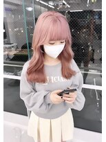 ランテルディ 渋谷(LANTERDIT)&nbsp;顔まわりカット/ピーチピンク♪