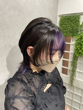 イト(ito) サブカル系ウルフ高校生髪型/前髪襟足インナーパープル~HIRO~