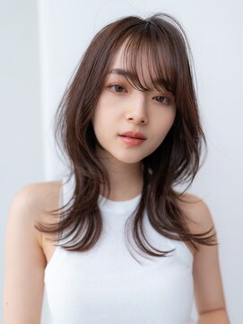 メゾンバイハバナ(maison by HAVANA) 20代30代大人かわいいグレージュカラーミディアムレイヤー