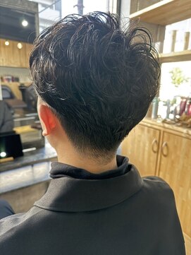 メンズカット バイ ソイクフ(メンズカット by SOY-KUFU) ダークアッシュニュアンスパーマ韓国マッシュスペインカール