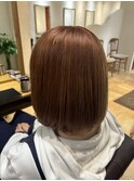 【ピンクブラウン×ボブ】