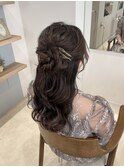 ヘアセット/お呼ばれヘア/ハーフアップお団子