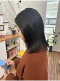 水光肌カラー透明感暗髪グレージュ地毛風カラー