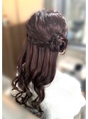 サイドお団子ハーフアップ