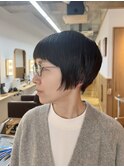 大人ショートバングショート