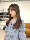 顔まわりレイヤーカット/ナチュラルローレイヤー/ベージュカラー