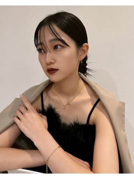 [天神今泉/黒髪カタログ/クラゲヘアー/オリーブグレー]