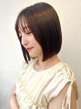 カバーヘア ブリス 北浦和(COVER HAIR bliss) ワンレンボブ/小顔ショートボブ/ダークアッシュ/20代30代p北浦和